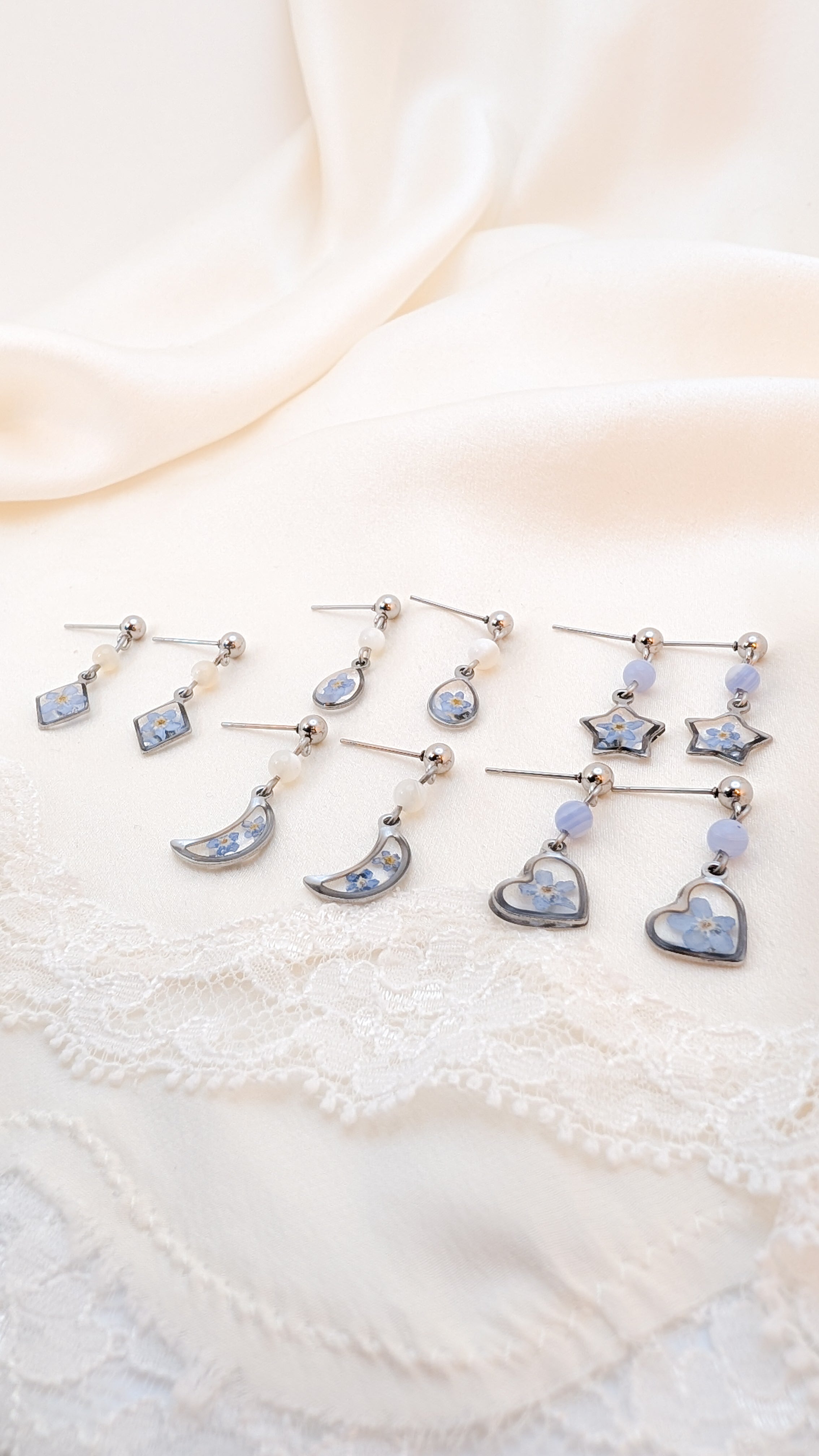 Forget-me-not earrings - Silver