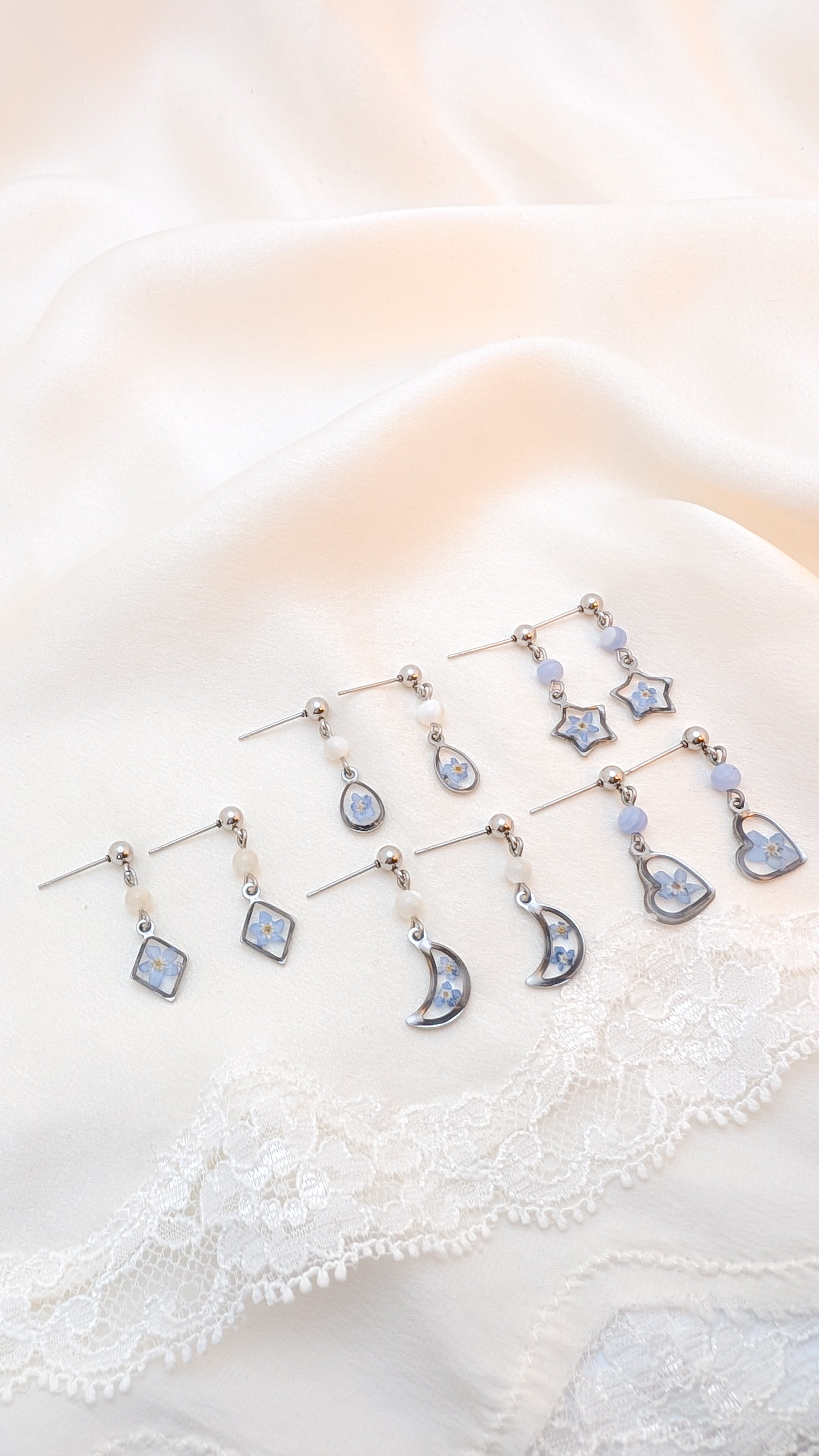 Forget-me-not earrings - Silver
