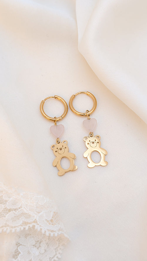 Boucles d'oreilles Ourson Amoureux